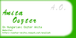 anita oszter business card